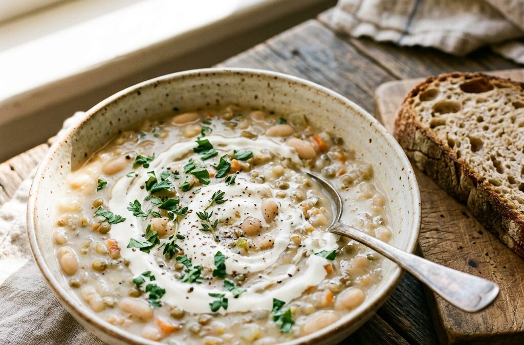 Creamy White Bean and Lentil Soup